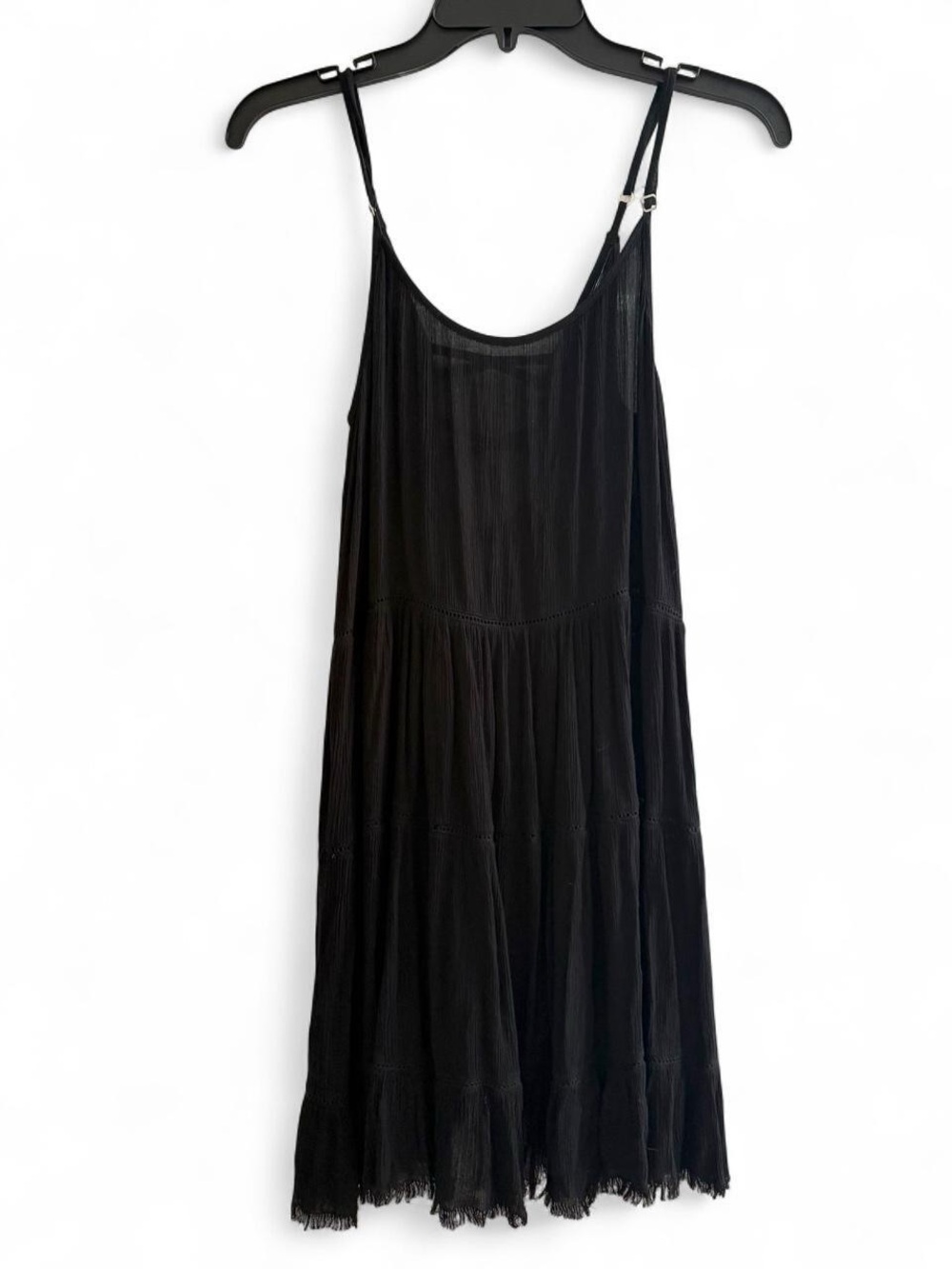 Elan Black Midi Slip Dress with Adjustable Straps